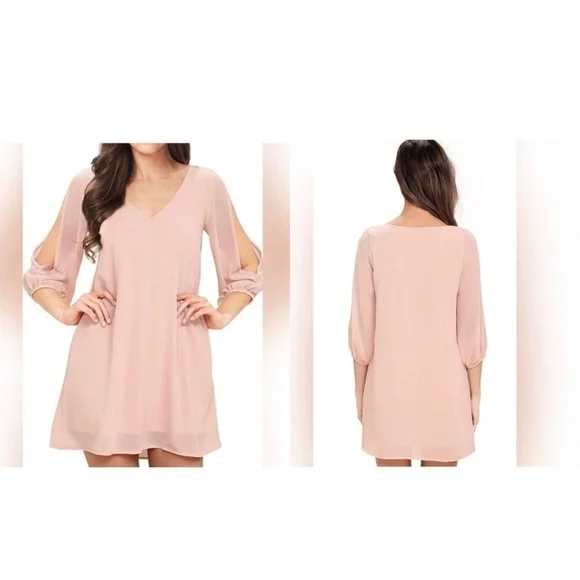 Lulu's Shifting Dears Blush Pink Shift Dress Size XS - Picture 13 of 15